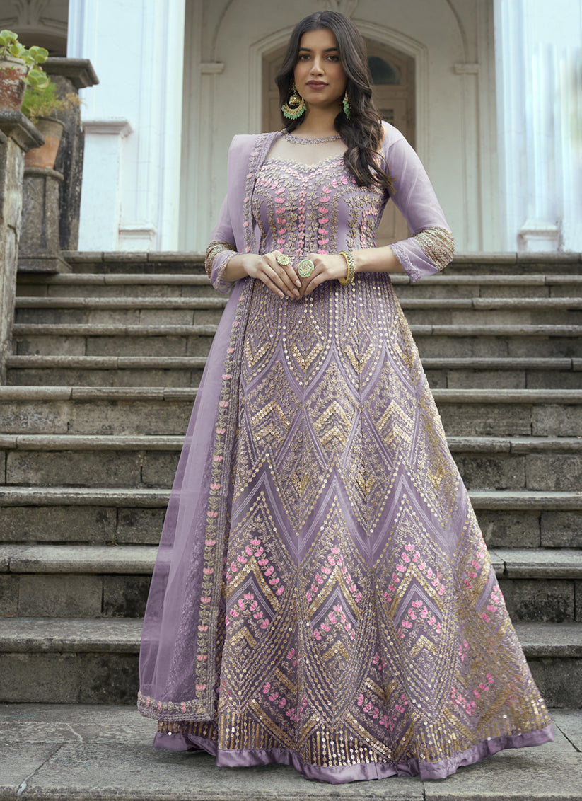 Lilac anarkali best sale