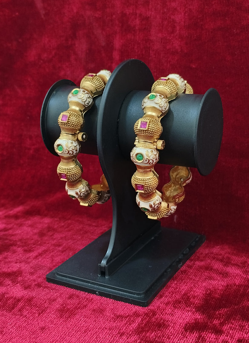 Gold Plated Meenakari Bangles Set