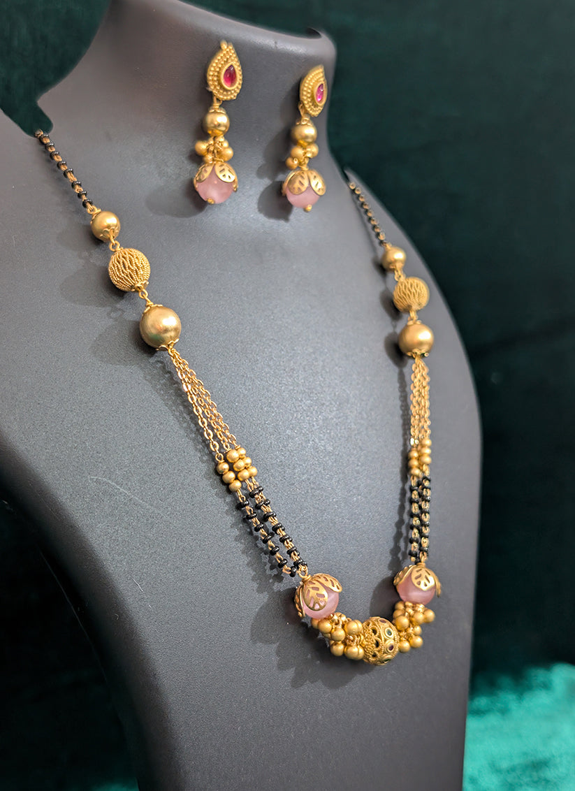 Elegant Gold Plated 3 String Nacklace Set