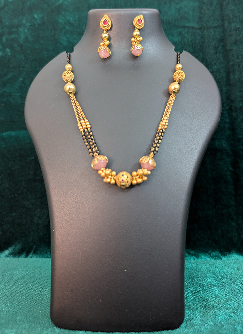 Elegant Gold Plated 3 String Nacklace Set