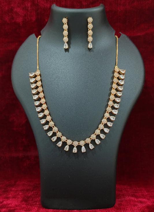 Rose Gold AD Necklace Set