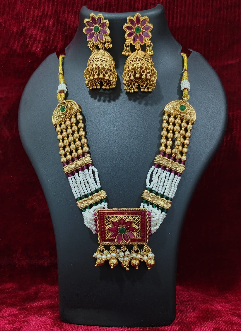 Gold Plated Heavy Choker Necklace Set