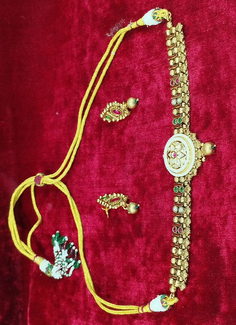 Gold Plated Choker Necklace Set