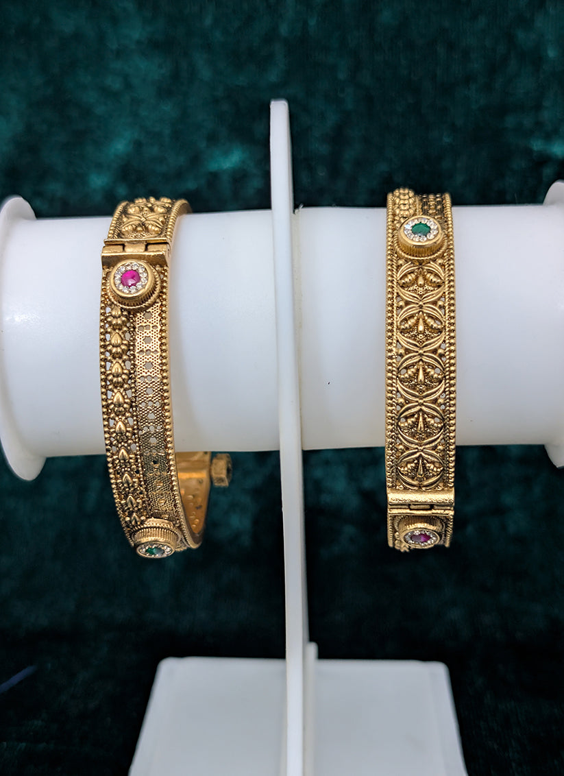 Rajwadi Traditional Design Gold Plated Bangles For Women