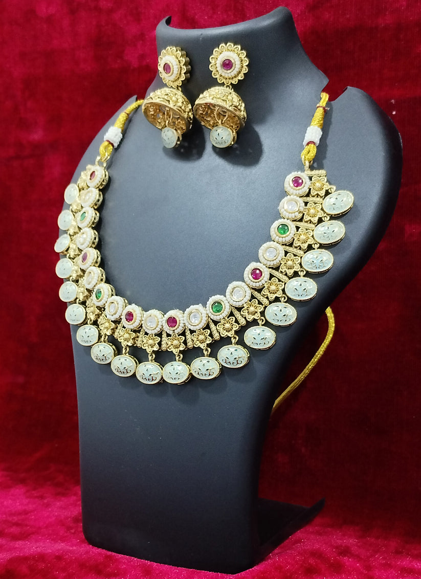 Multi Color MeenaKari Gram Necklace Set