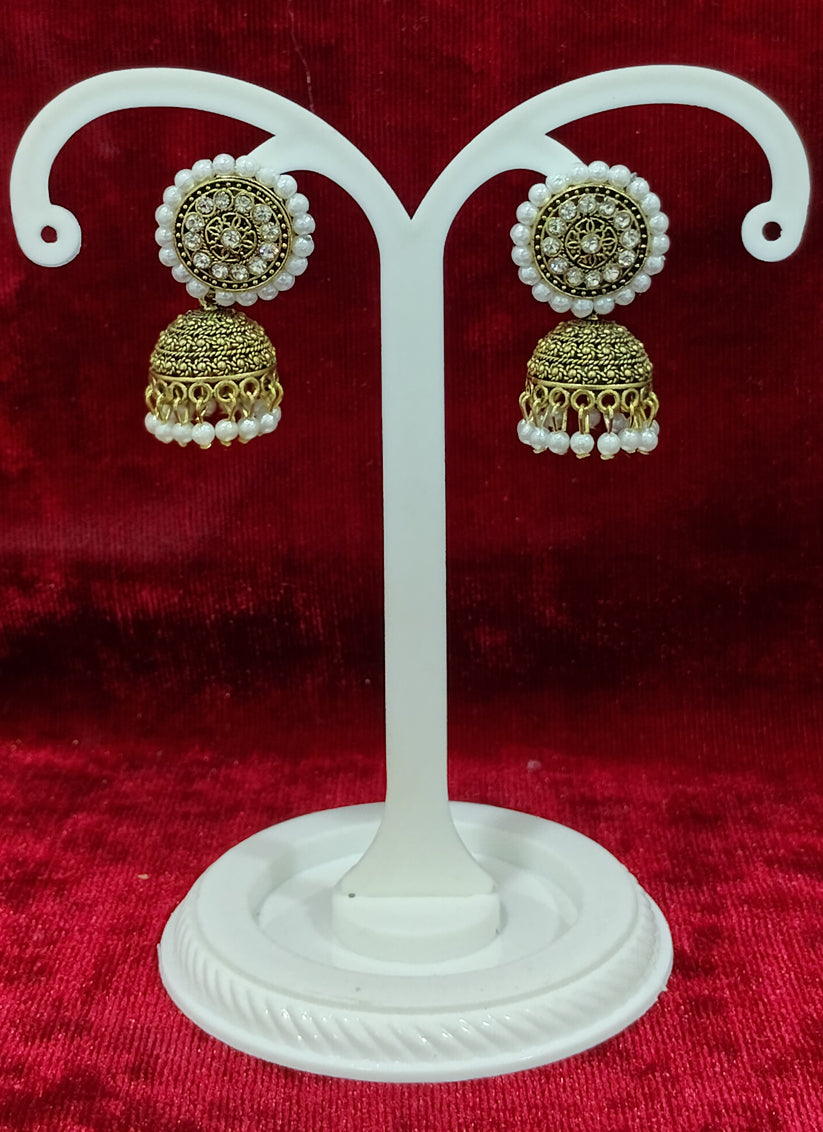 Golden Oxidised Earrings