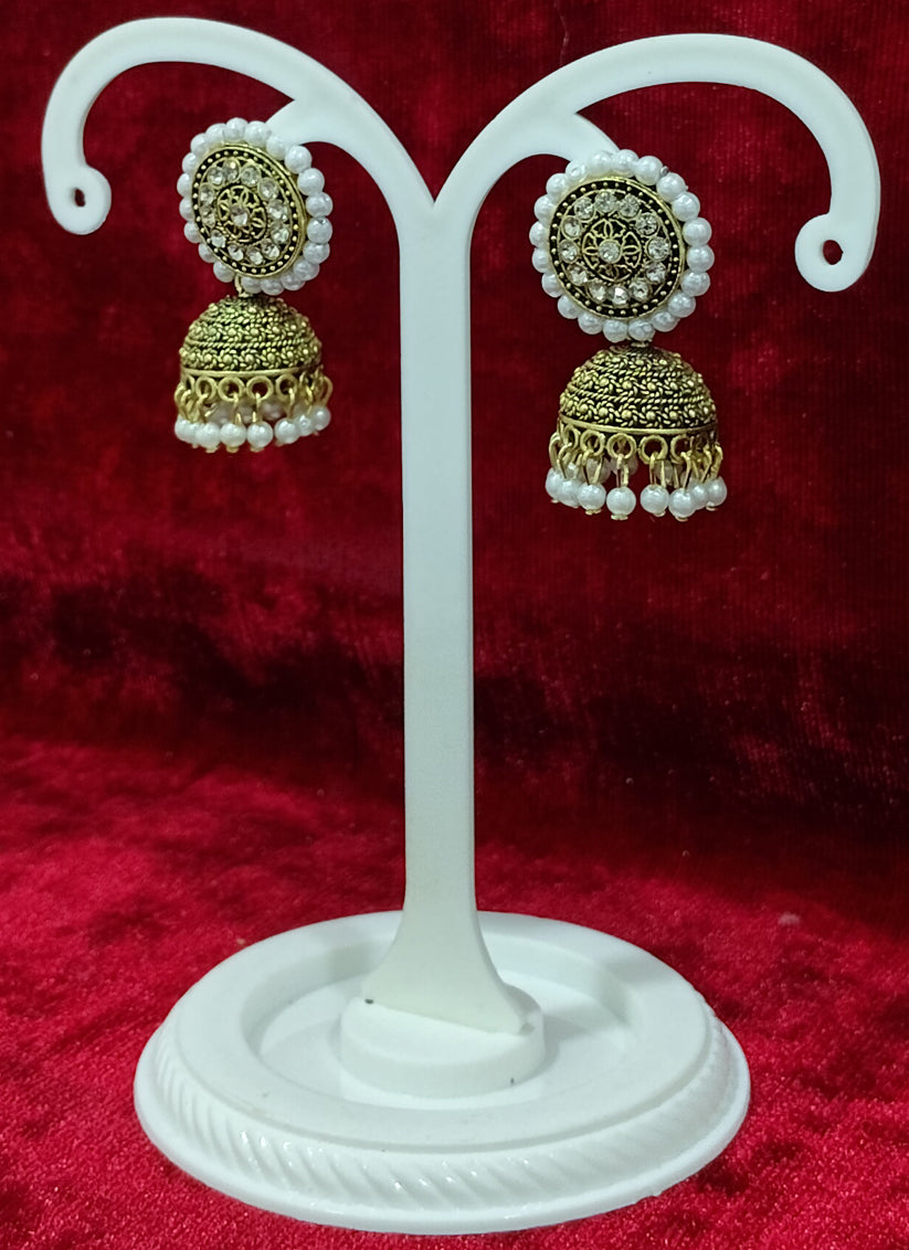 Golden Oxidised Earrings