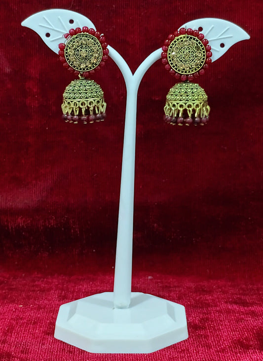 Red Oxidised Earrings