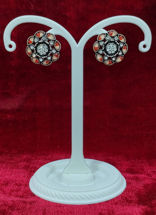 Multi Color Color American Diamond Earrings