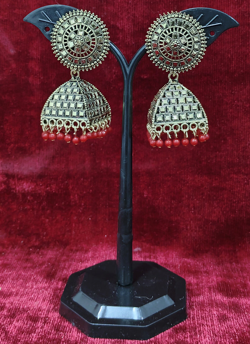 Golden Color Oxidised Earrings