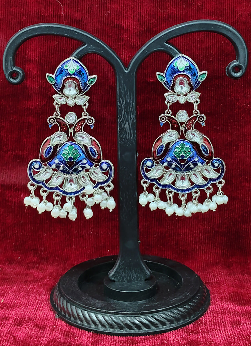 Multi Color Heavy Kundan Earrings