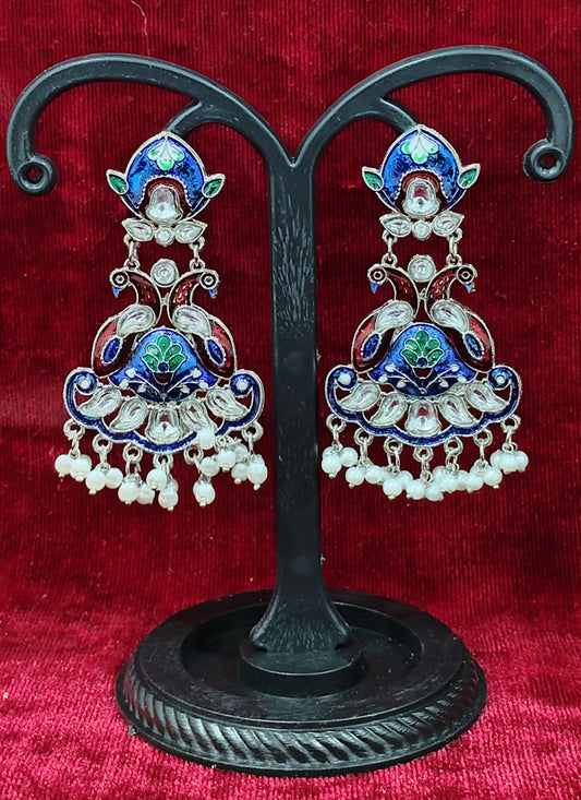 Multi Color Heavy Kundan Earrings