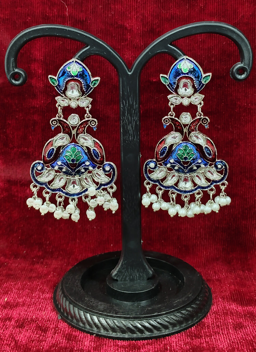 Multi Color Heavy Kundan Earrings