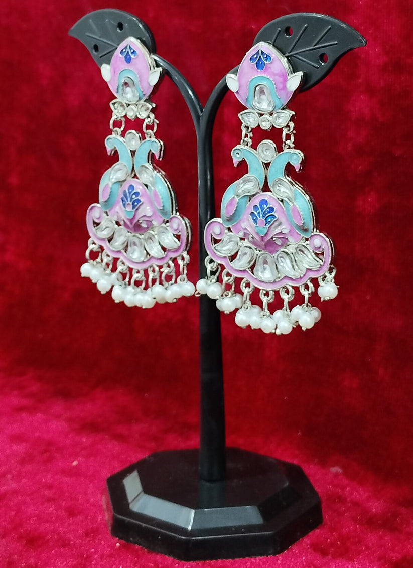 Multi Color Heavy Kundan Earrings
