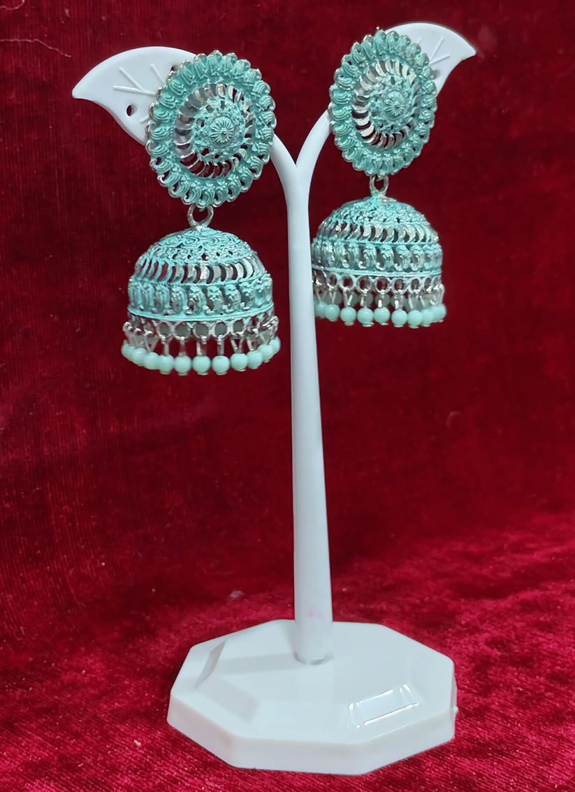 Turquoise Heavy Oxidised Earrings