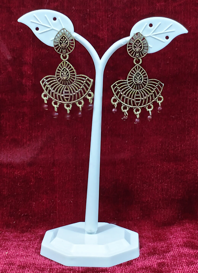 Golden Tone Oxidised Earrings