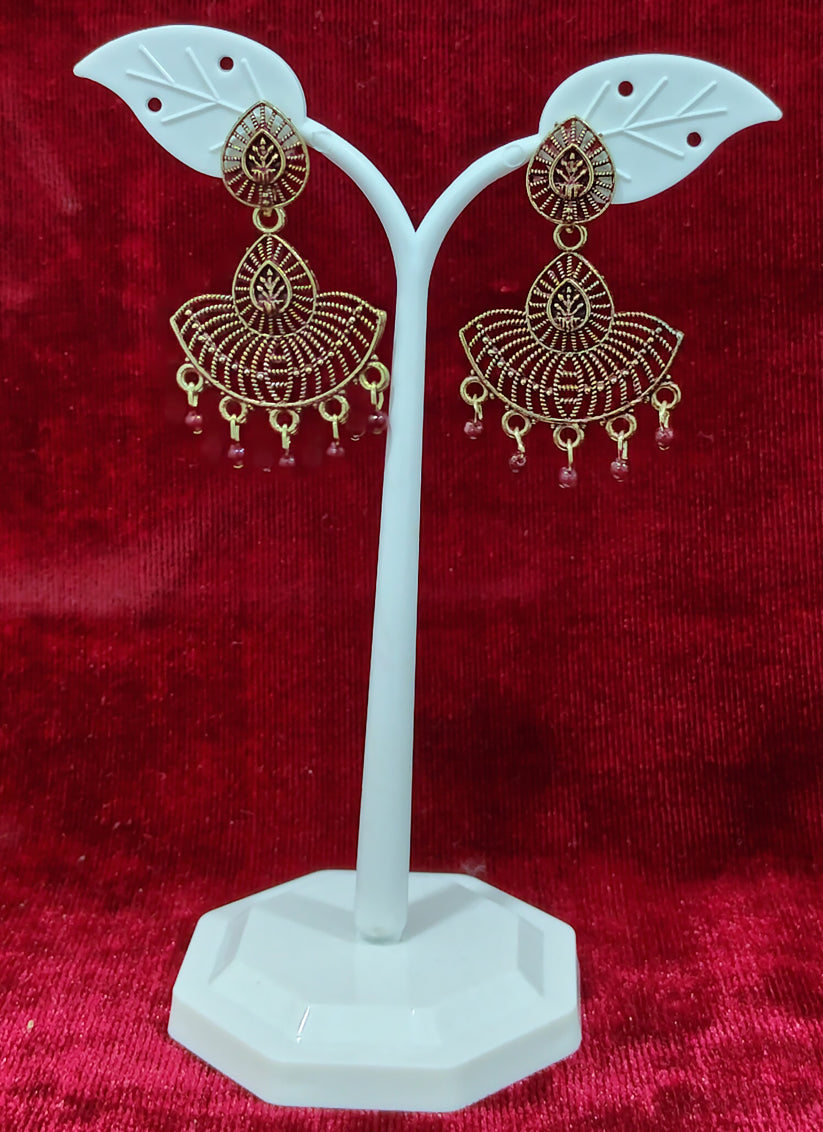 Golden Tone Oxidised Earrings