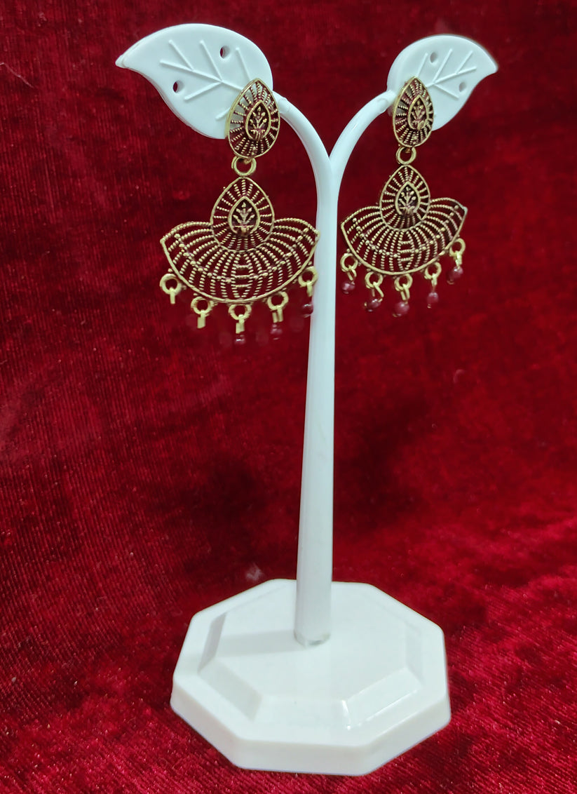 Golden Tone Oxidised Earrings