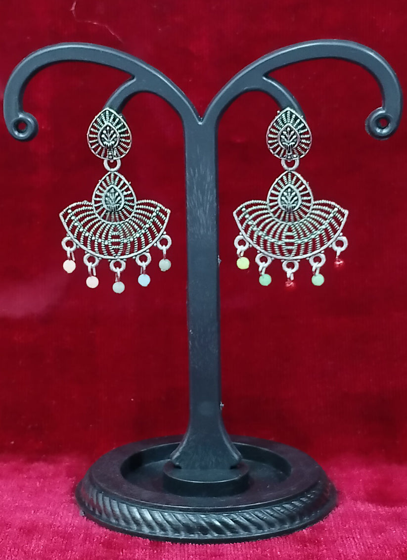 Golden Tone Oxidised Earrings