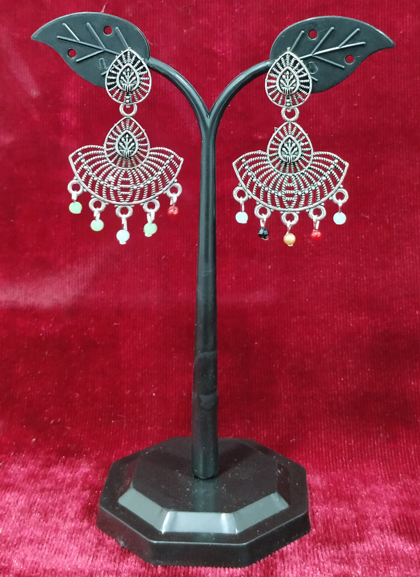 Golden Tone Oxidised Earrings