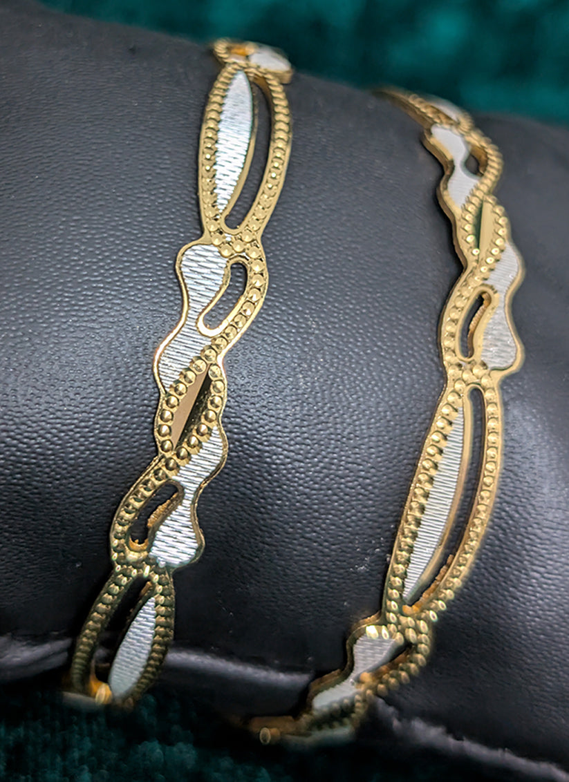 Fancy Micro Finish Gold Plated Bangles Set