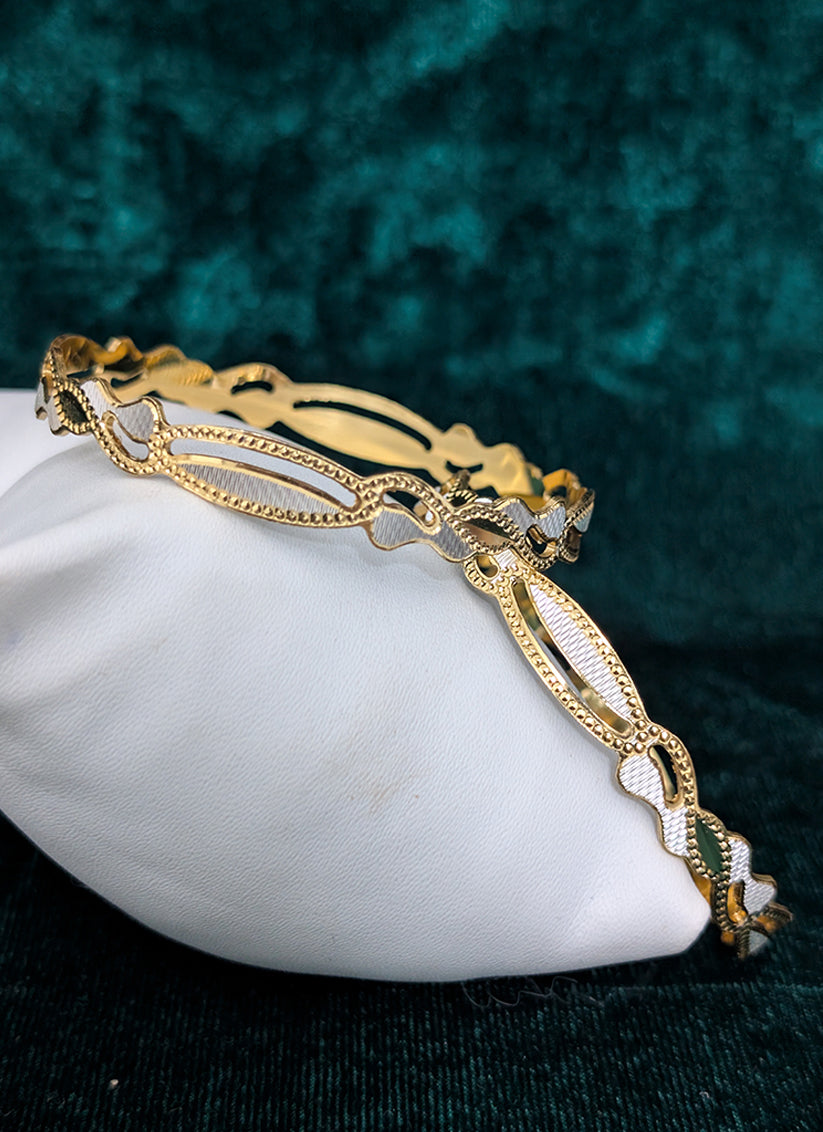 Fancy Micro Finish Gold Plated Bangles Set