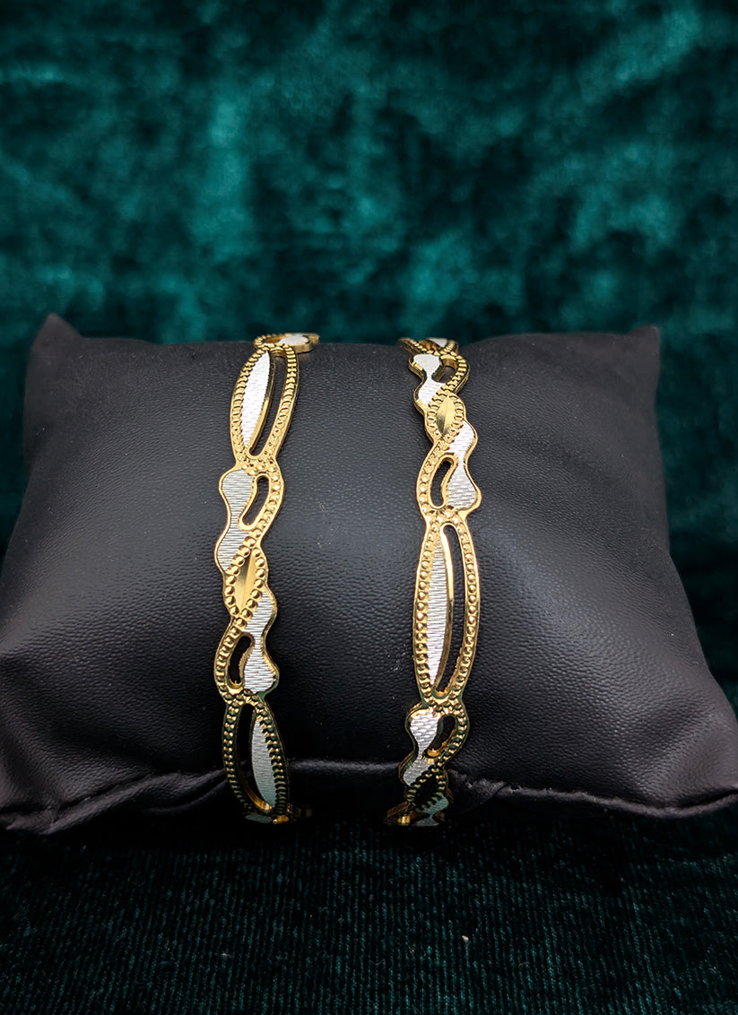 Fancy Micro Finish Gold Plated Bangles Set