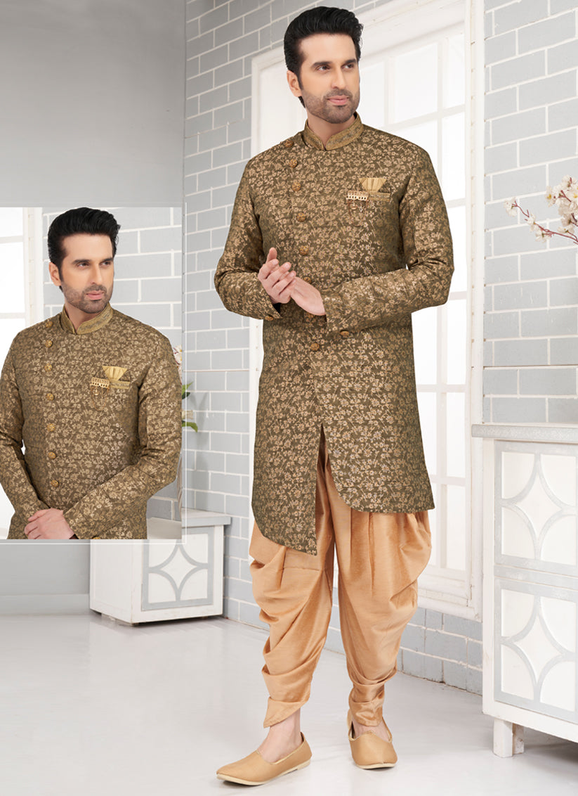 Mehndi Jacquard Dhoti Sherwani TDO Australia