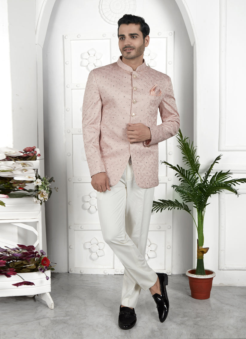 Blush Peach Art Silk Blazer