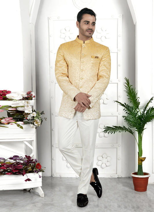 Shaded Yellow Art Silk Blazer