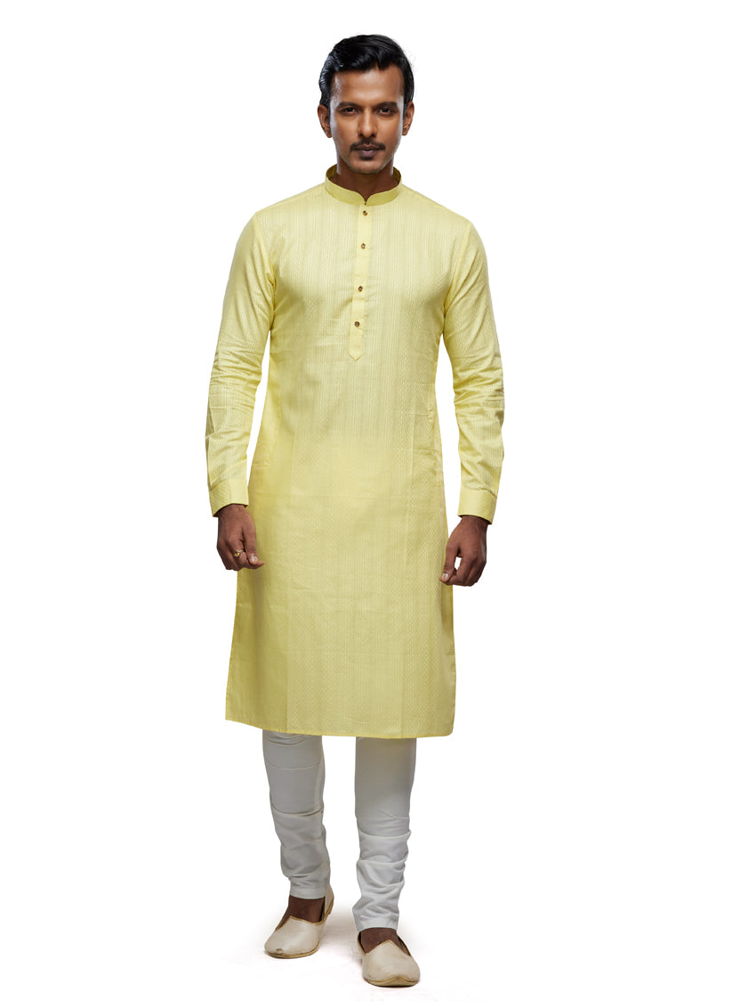 Yellow Festival Wear Kurta Pyjama Set