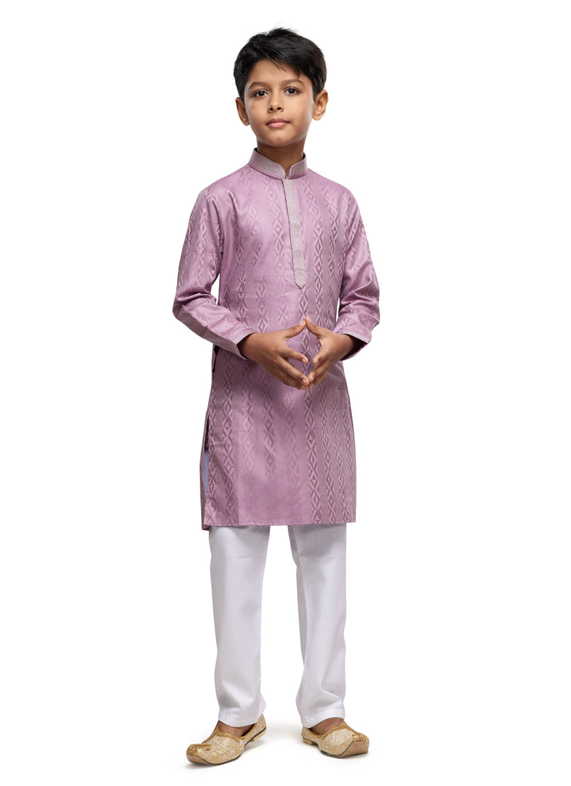 Onion Pink Boys Kurta Pyjama Set