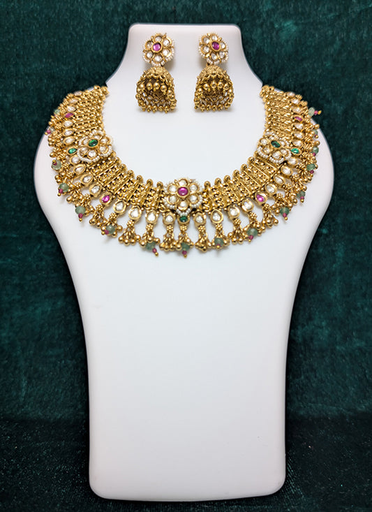 Premium Golden Choker Necklace Set