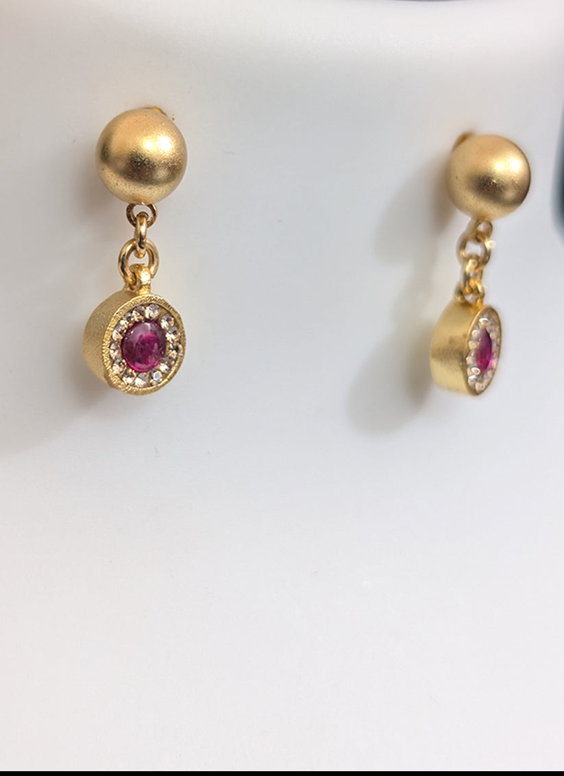 Gold Plated Stone & AD Diamond Nacklace Set