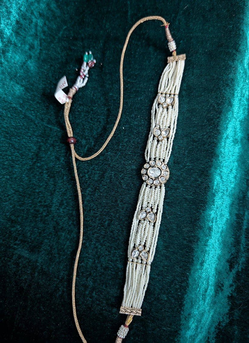 Stylish White Pearl Choker Necklace Set