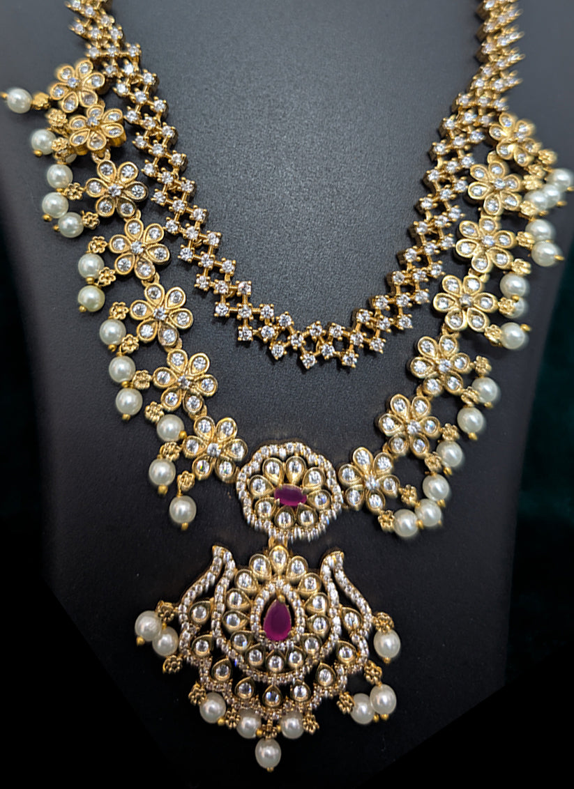 Premium Studded Stone & AD Diamond Necklace Set