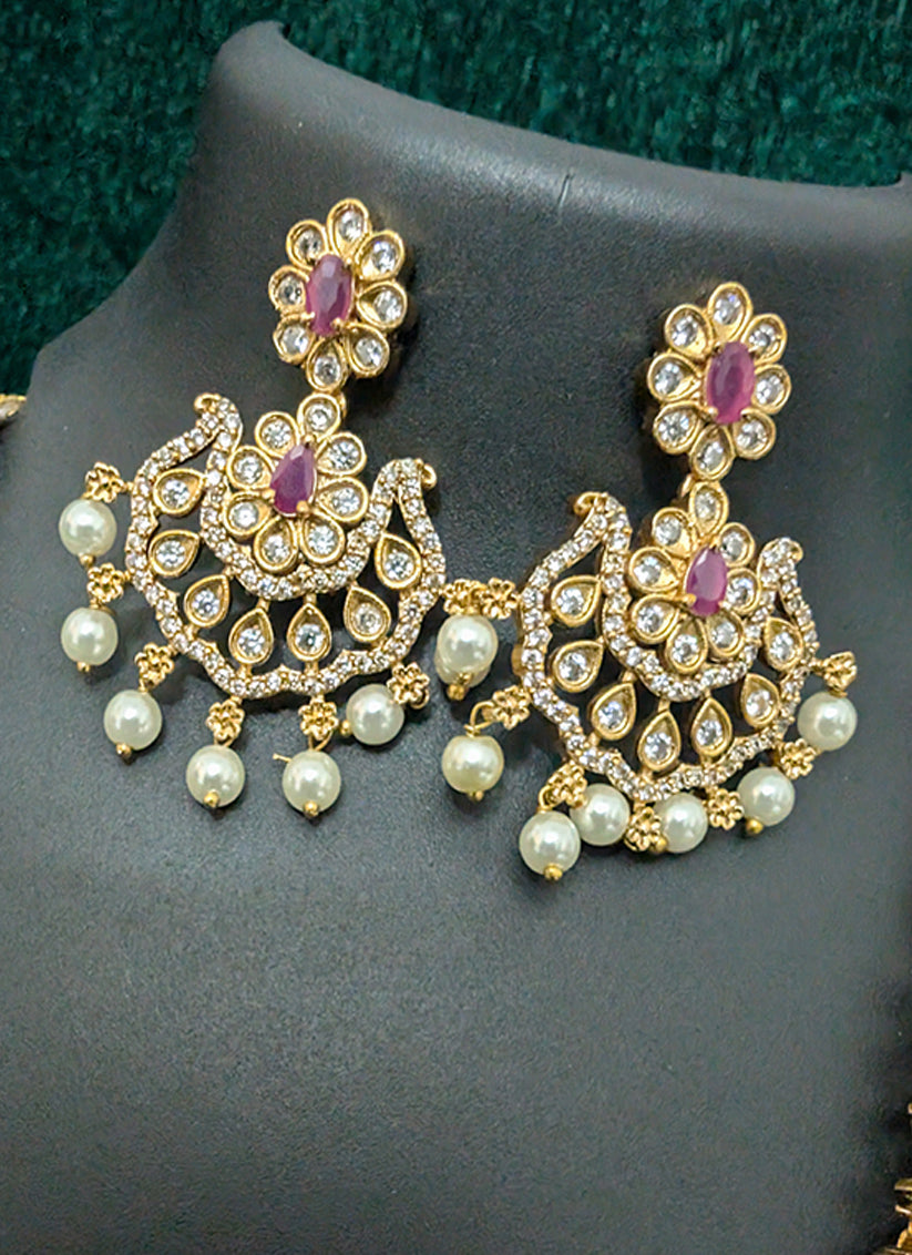 Premium Studded Stone & AD Diamond Necklace Set