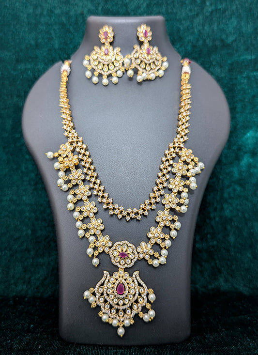Premium Studded Stone & AD Diamond Necklace Set