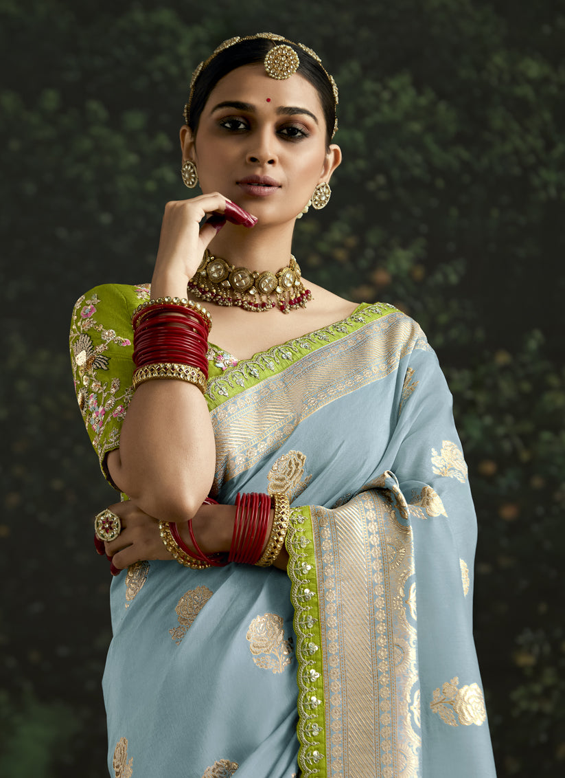 Livid Dola Silk Embroidered Wedding Saree