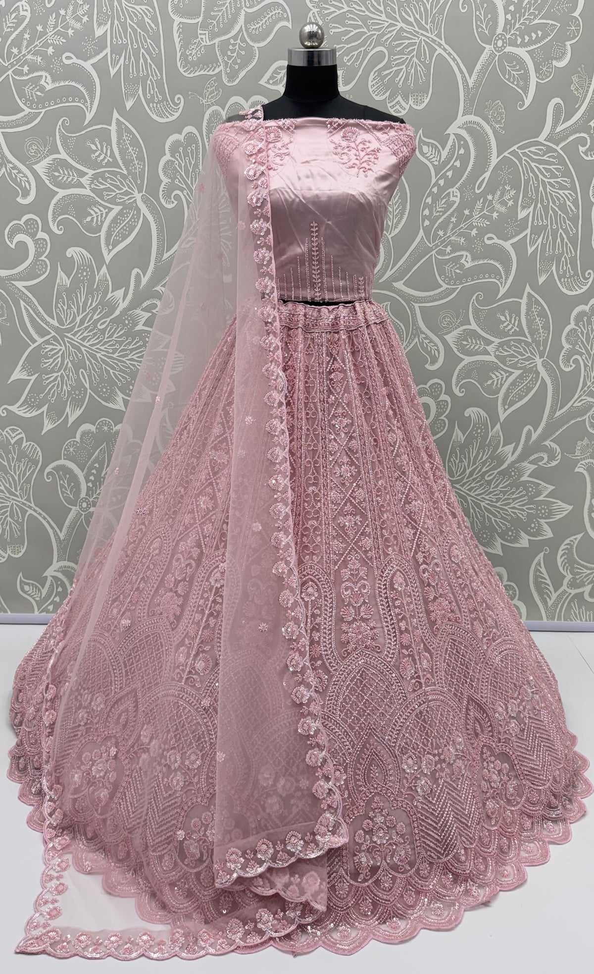 Gorgeous Pink Designer Wedding Wear Lehenga Choli