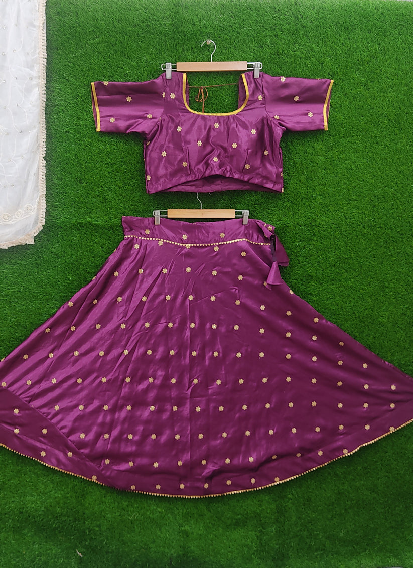 Dark Magenta Gaji Silk Sequence Chaniya Choli