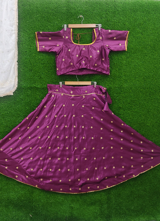 Dark Magenta Gaji Silk Sequence Chaniya Choli