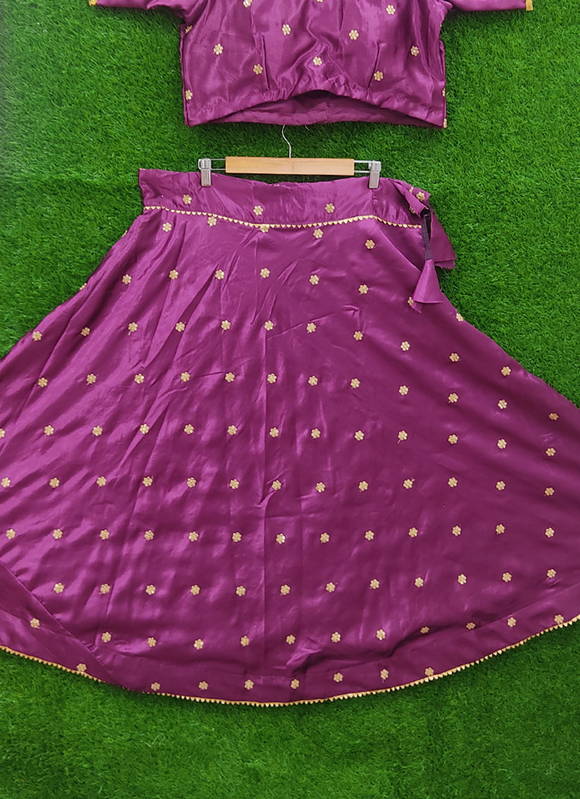 Dark Magenta Gaji Silk Sequence Chaniya Choli