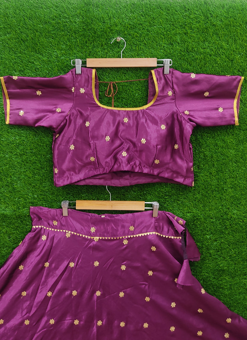 Dark Magenta Gaji Silk Sequence Chaniya Choli