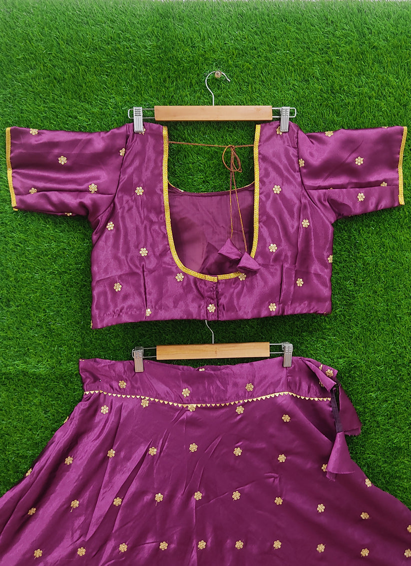 Dark Magenta Gaji Silk Sequence Chaniya Choli
