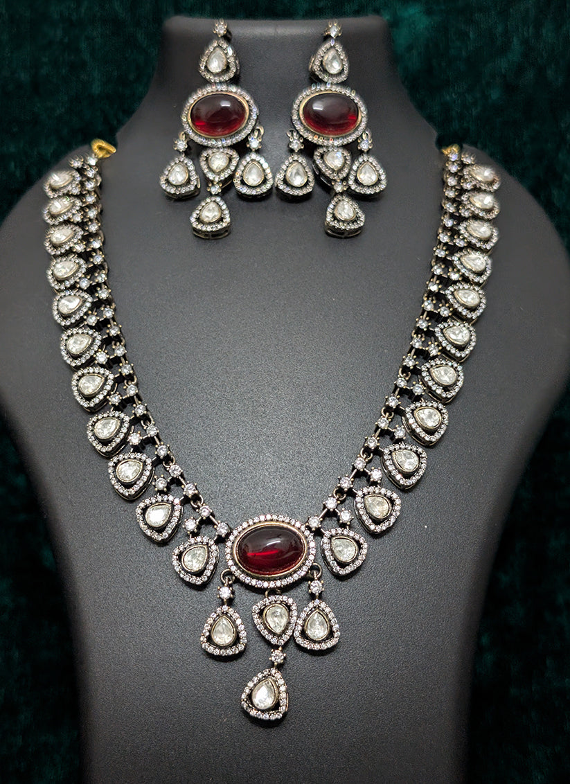 Elegant Studded Stone & AD Diamond Necklace set