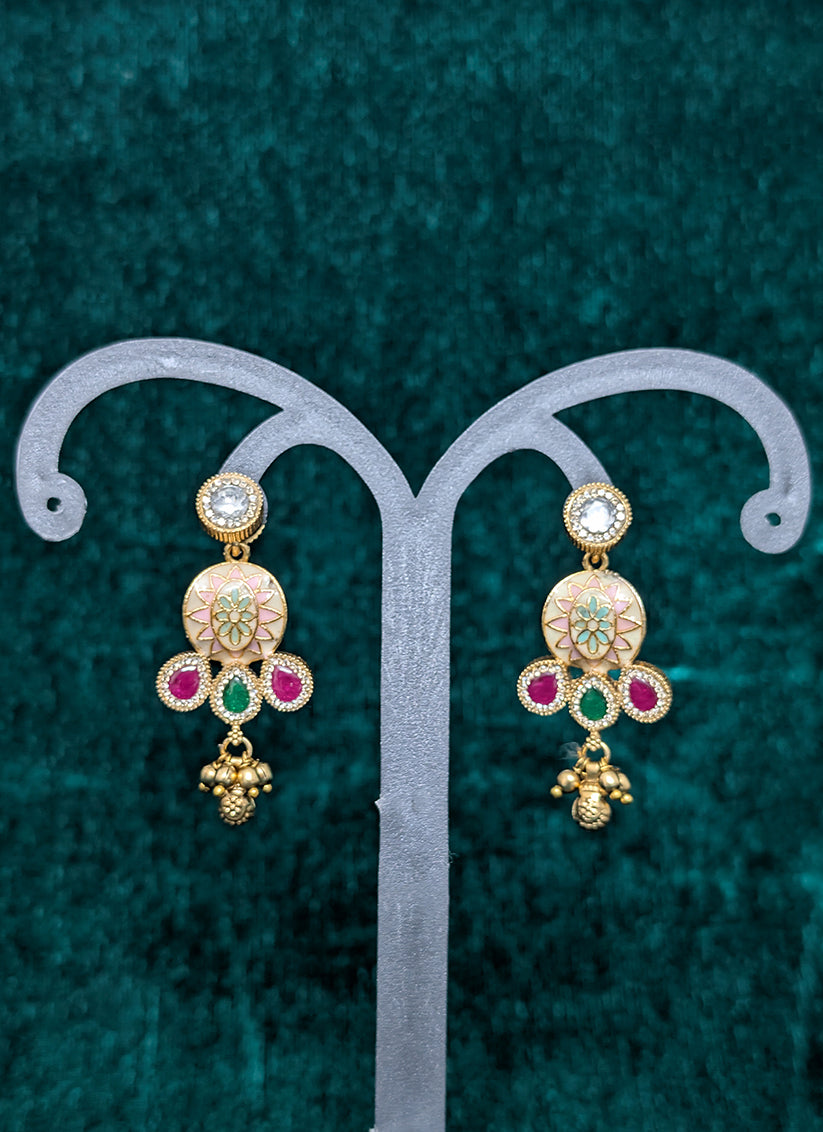 Elegant Stone & Ghughari Studded Heavy Necklace Set