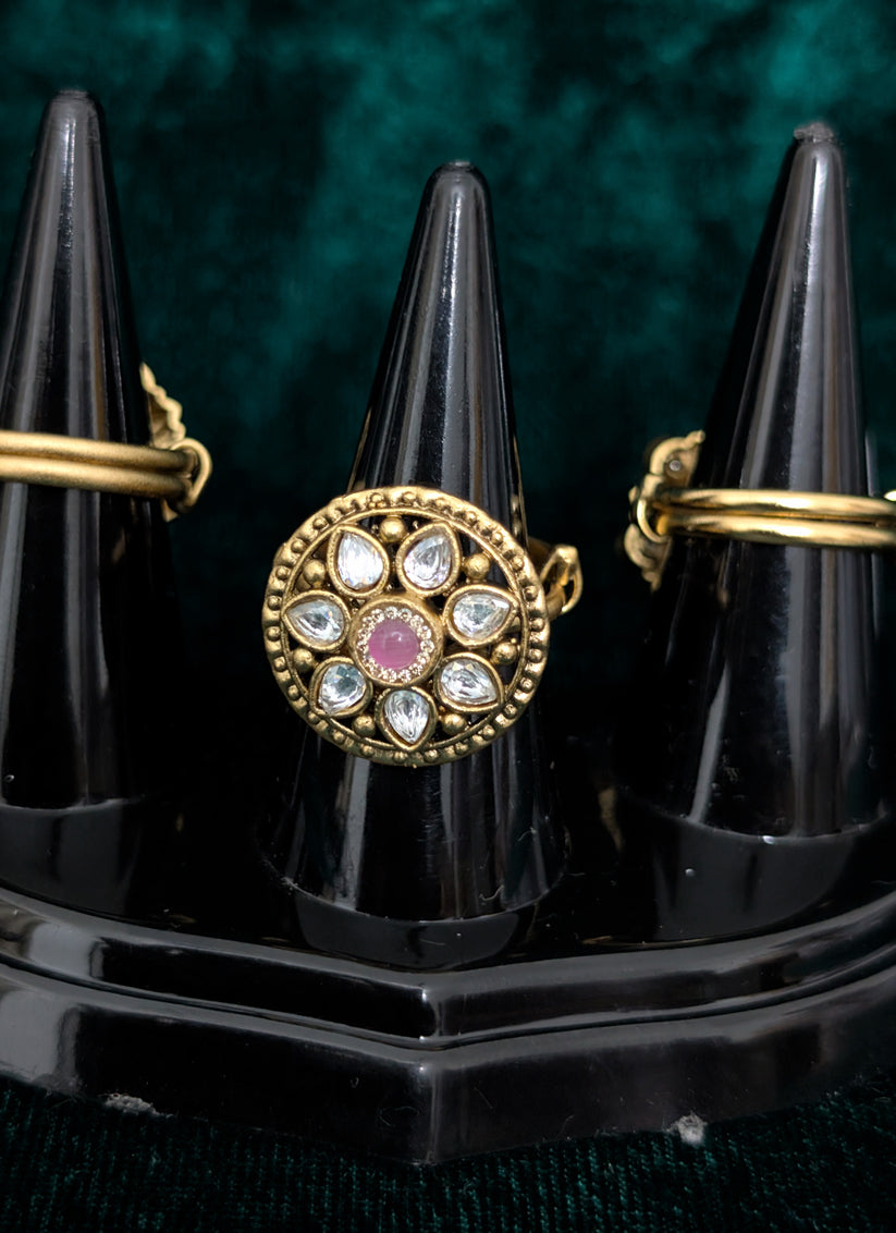 Rose Pink Diamond & Gemstone Ring For Women