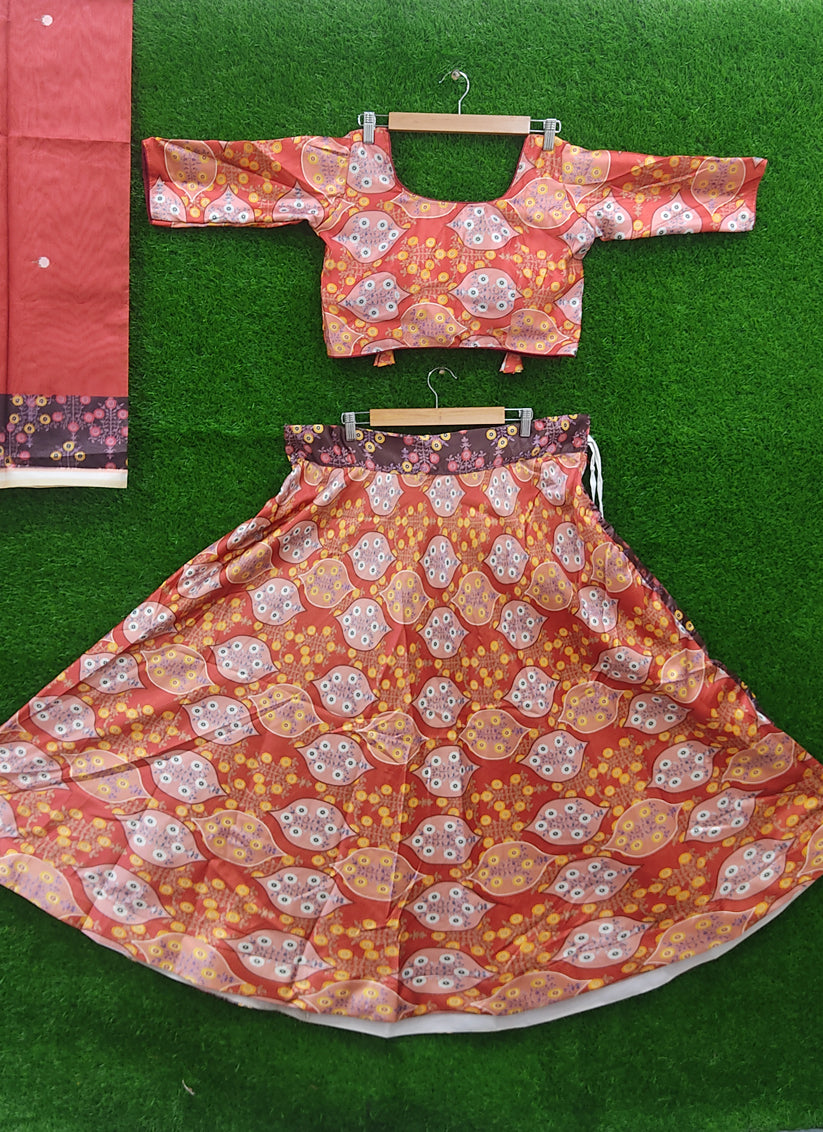 Multi Color Cotton Silk Printed Chaniya Choli