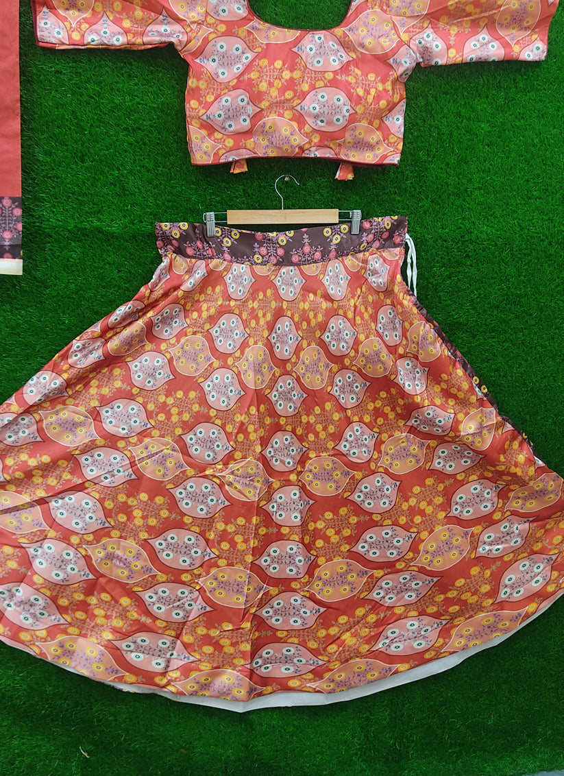 Multi Color Cotton Silk Printed Chaniya Choli